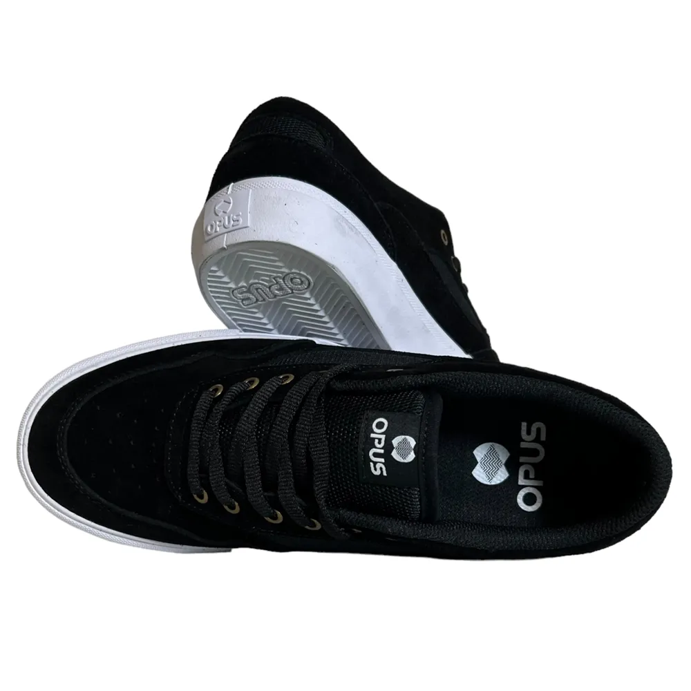 Standard Low Opus Footwear Black White Suede Shoes