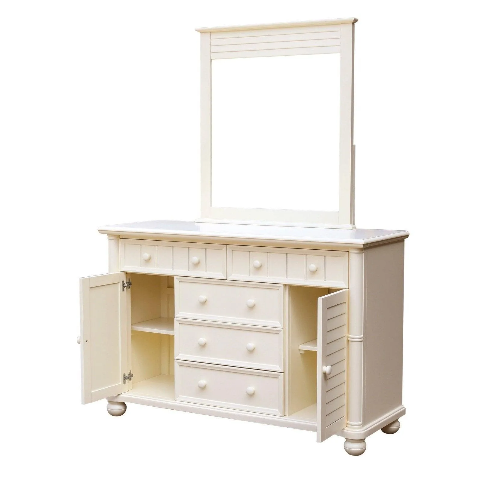 Sunset Trading Ice Cream at the Beach 5 Piece King Bedroom Set in Off White