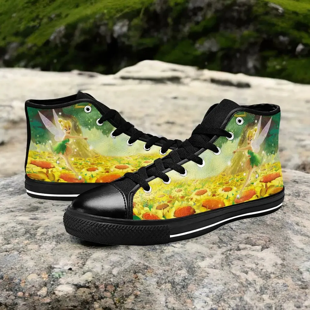 Tinkerbell Tinker Bell Sunflowers Shoes High Top Sneakers for Kids and Adults