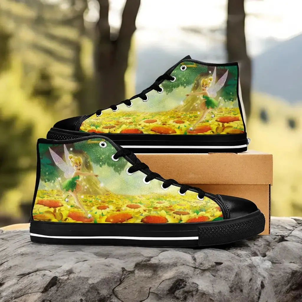 Tinkerbell Tinker Bell Sunflowers Shoes High Top Sneakers for Kids and Adults