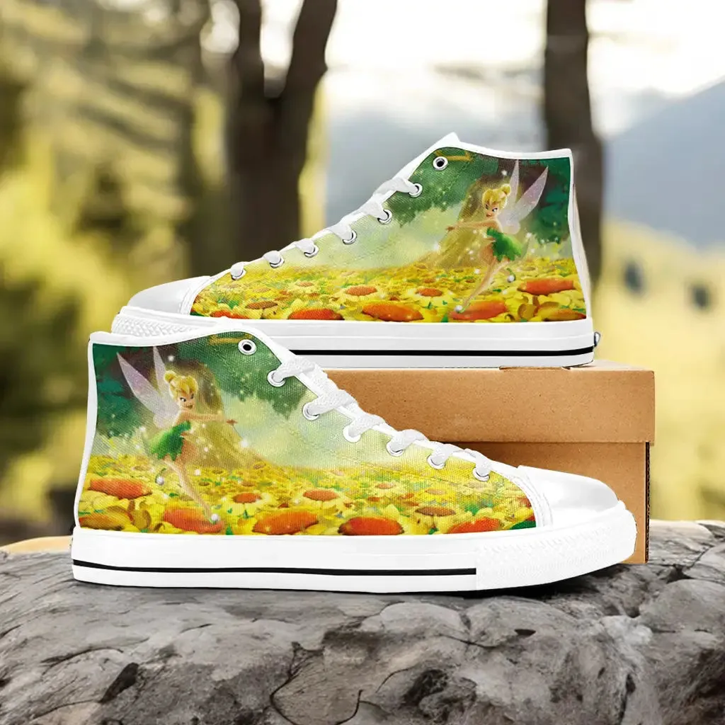 Tinkerbell Tinker Bell Sunflowers Shoes High Top Sneakers for Kids and Adults