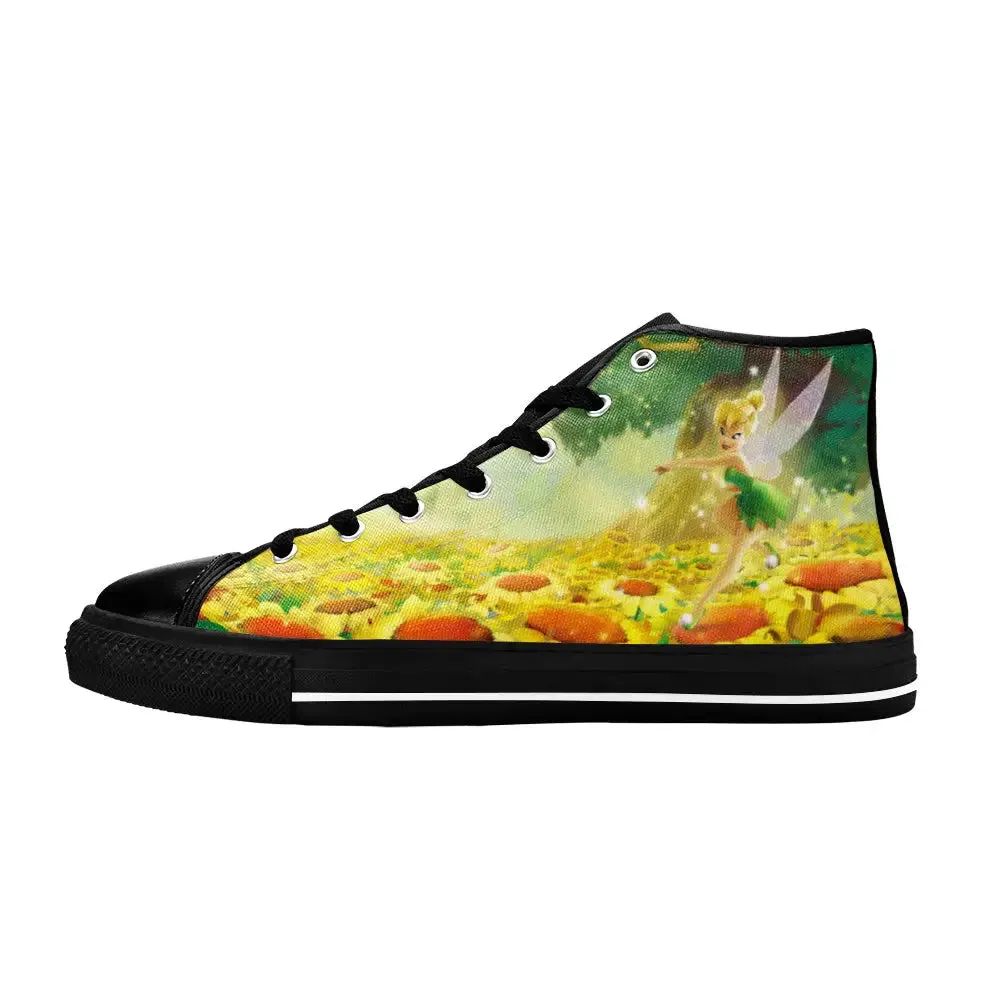 Tinkerbell Tinker Bell Sunflowers Shoes High Top Sneakers for Kids and Adults