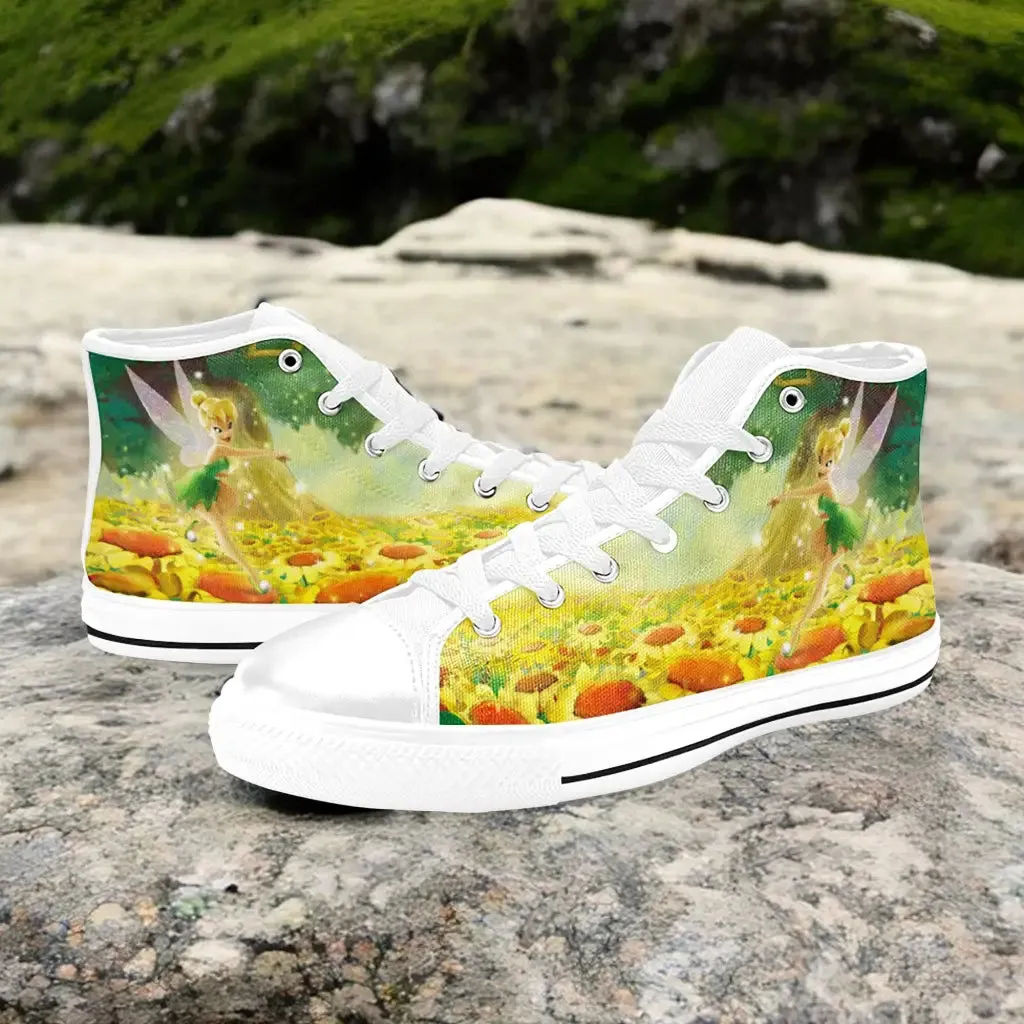 Tinkerbell Tinker Bell Sunflowers Shoes High Top Sneakers for Kids and Adults