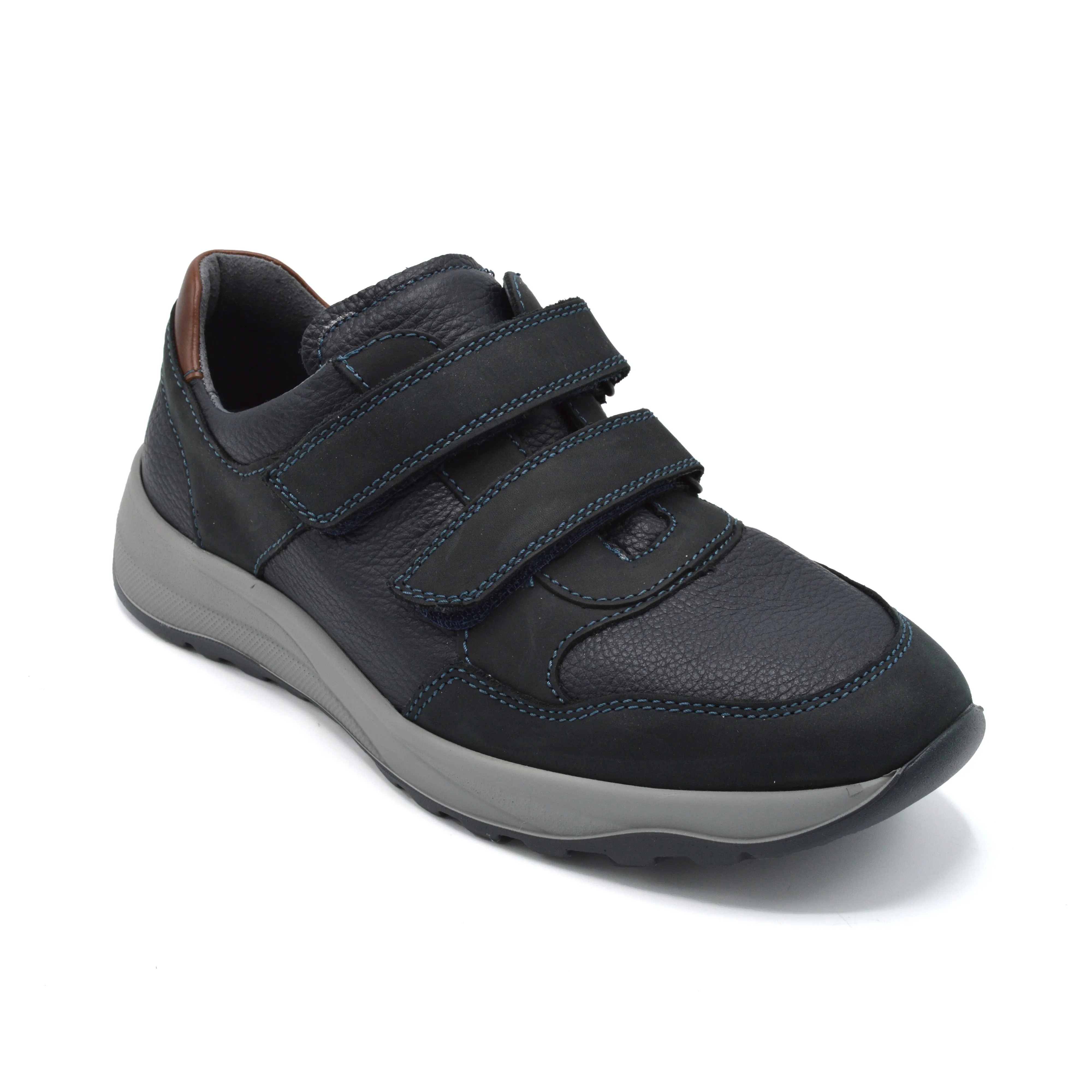 Waldlaufer John - Mens Extra Wide Sporty Velcro - 4E Fitting - Navy