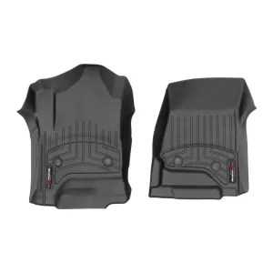 WeatherTech FloorLiners - Front - Black - Crew Cab - GM Fullsize Truck 2014-19