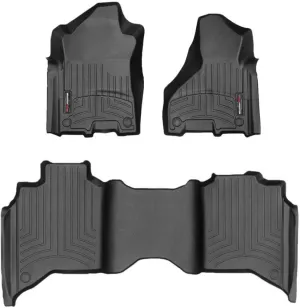 WeatherTech FloorLiners - Front/2nd Row - Black - Crew Cab - Bench Seats - Vinyl Floor - Ram Fullsize Truck 2019-20