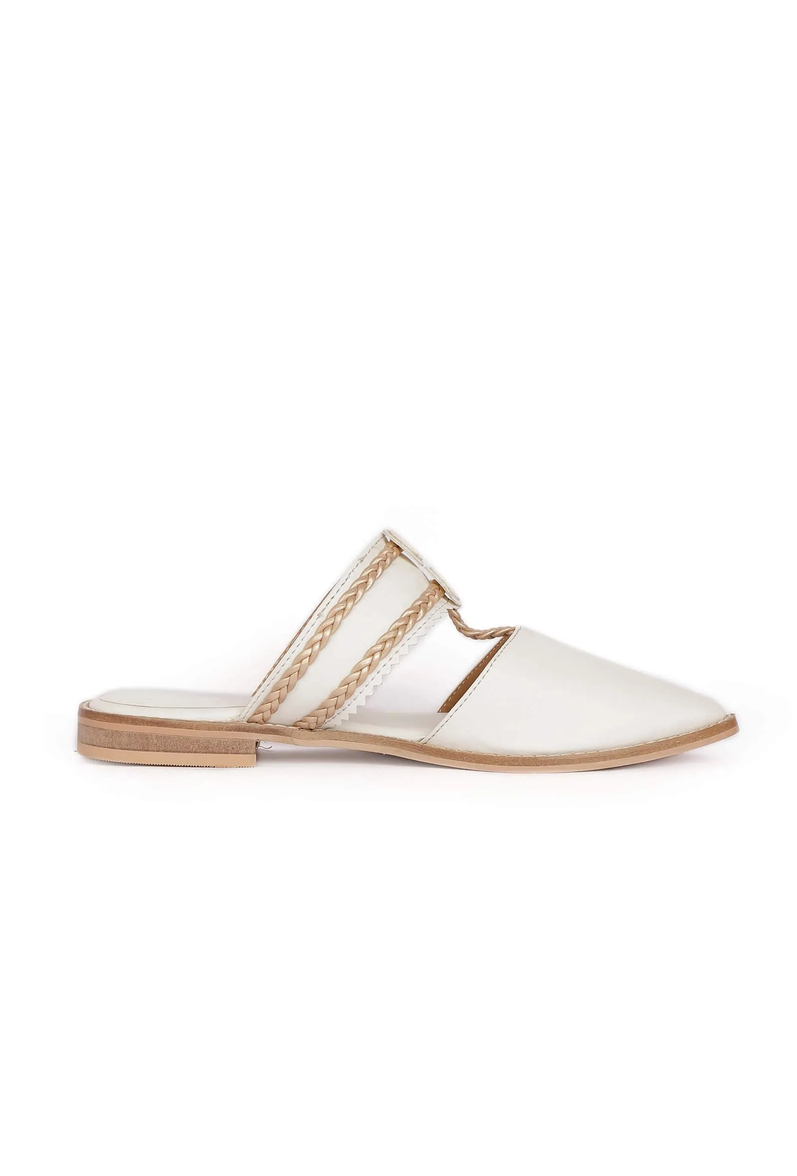 White Sunheri Braided Sliders