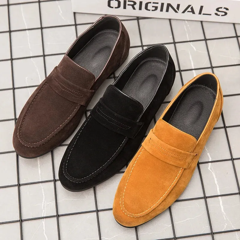 Wiaofellas Summer brown Men Loafers Business office wedding shoes suede shoes Flat Shoes Slip On Male Casual Shoes  zapatillas de deporte