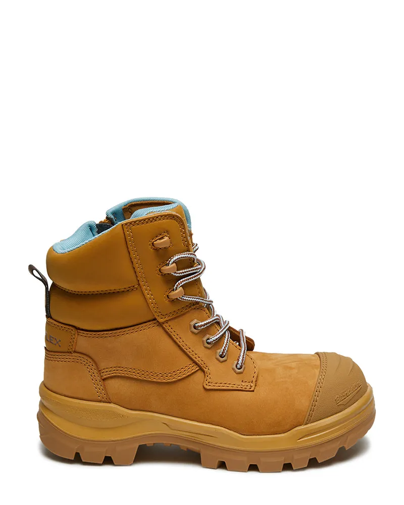 Womens RotoFlex 8860 High Zip Side Safety Boot - Wheat