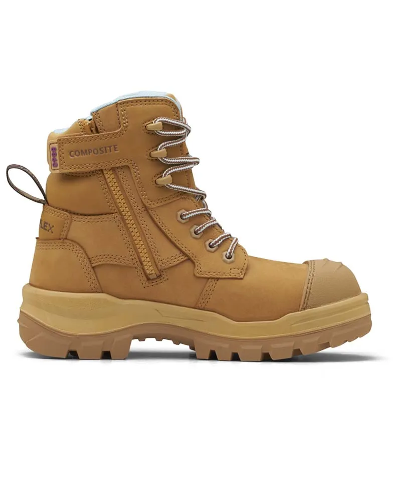 Womens RotoFlex 8860 High Zip Side Safety Boot - Wheat