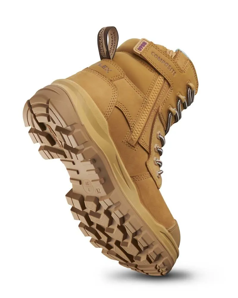 Womens RotoFlex 8860 High Zip Side Safety Boot - Wheat