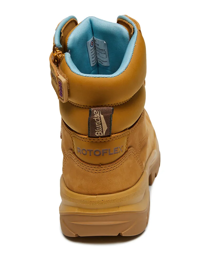 Womens RotoFlex 8860 High Zip Side Safety Boot - Wheat