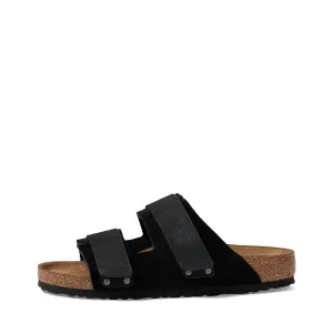 Women's Shoes Birkenstock UJI Nubuck/Suede Leather Slide Sandals 1024832 BLACK