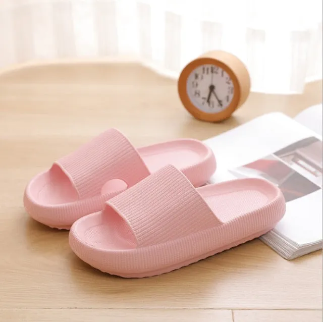 Yeknu Summer Thick Platform Bathroom Home Slippers Women Fashion Soft Sole EVA Indoor Slides Woman Sandals Non-slip Flip Flops